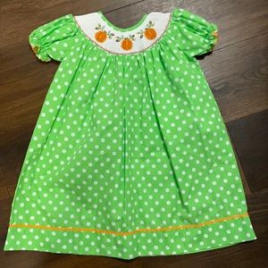 Smocked pumpkin dress
